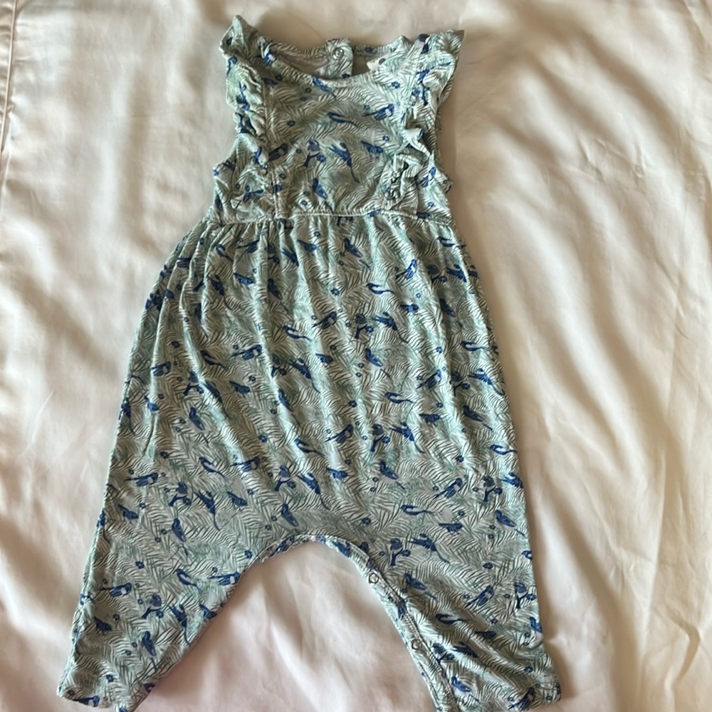 Kate Quinn | Ruffle Sleeveless Jumpsuit | 3-6 M | Birds